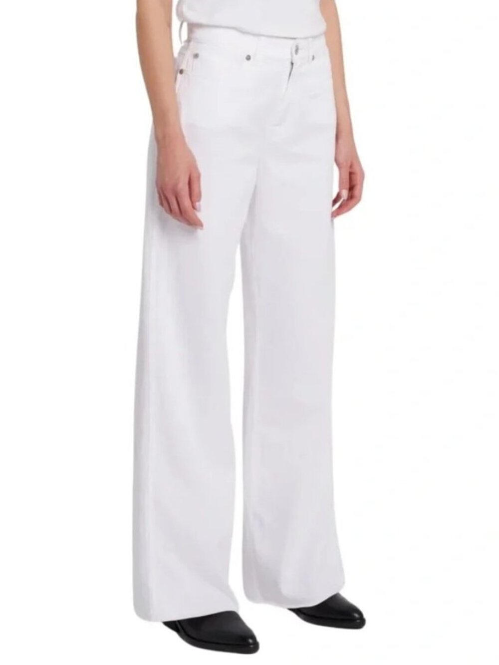 *NWT* 7 for all Mankind White Modern Dojo High Rise Trouser Flare Size 26